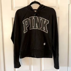 PINK hoodie in GUC with thumb holes.